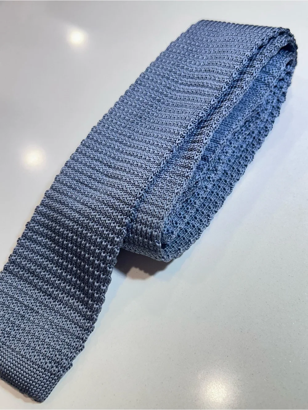 Light Gray Knit Men's Stretch Belt